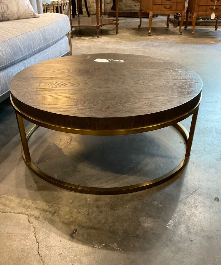 Restoration Hardware Nicholas Round Coffee Table In Oak 36"Diam x 14"H