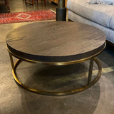 Restoration Hardware Nicholas Round Coffee Table In Oak 36"Diam x 14"H