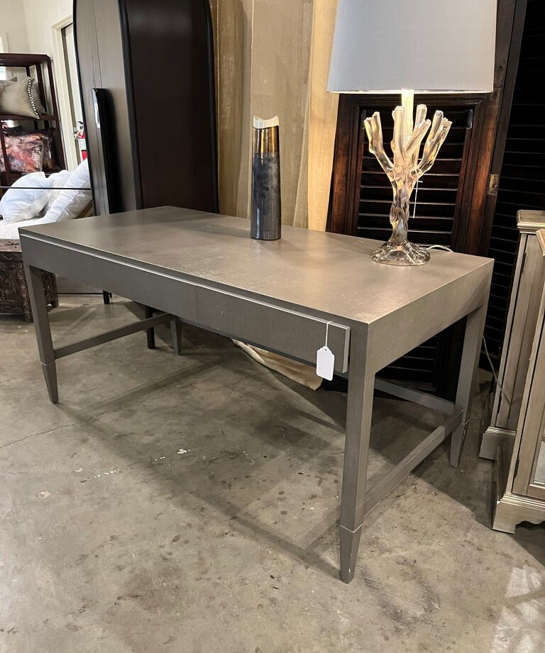 Madegoods Conrad Rafia Desk In Seal Fawn Finish 64"L x 30"D x 31"T