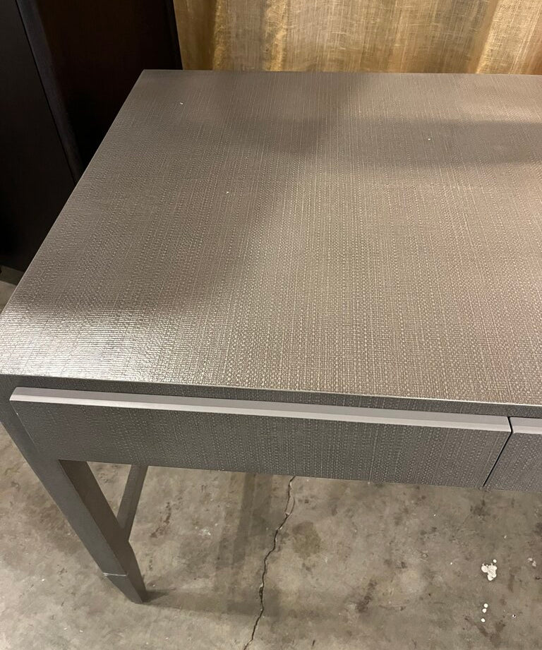 Madegoods Conrad Rafia Desk In Seal Fawn Finish 64"L x 30"D x 31"T