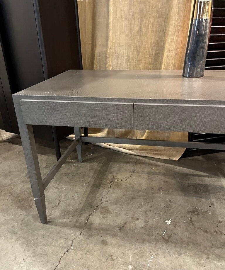 Madegoods Conrad Rafia Desk In Seal Fawn Finish 64"L x 30"D x 31"T
