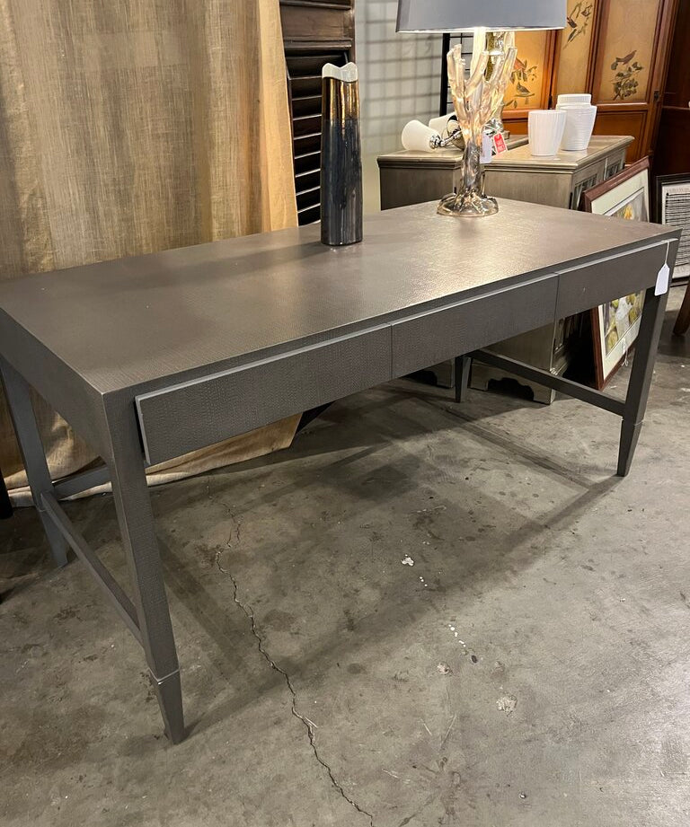 Madegoods Conrad Rafia Desk In Seal Fawn Finish 64"L x 30"D x 31"T
