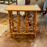 Mid Century Rattan Wine Rack/Table 20.5 " W X 11.5 W X 22" T