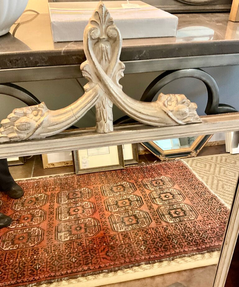 French Style Mirror with Carved floral Design 30" W X 31" T