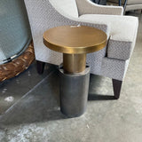 Modern Round Gold Top Accent Table 13"Diam x 21"T