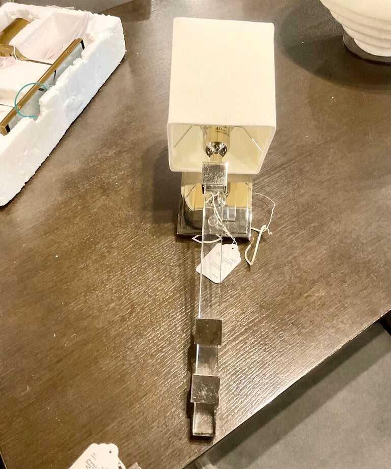 Glass And Chrome Torch Sconce 23"T x 8"D