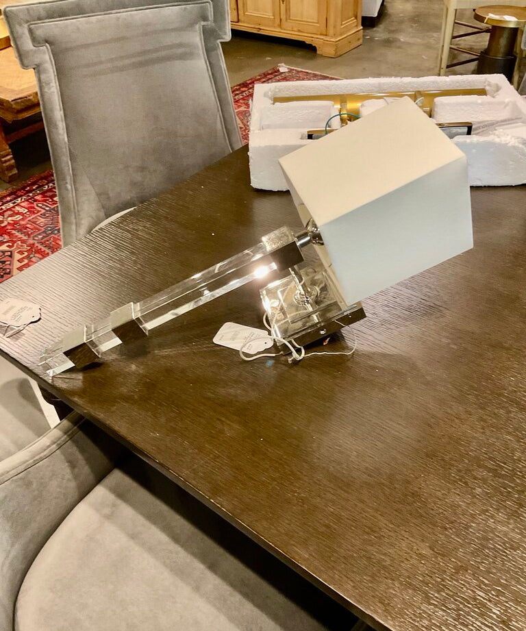 Glass And Chrome Torch Sconce 23"T x 8"D