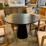Modern Black Round Dining Table 47"Diam x 31.5"T