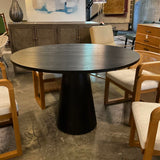 Modern Black Round Dining Table 47"Diam x 31.5"T