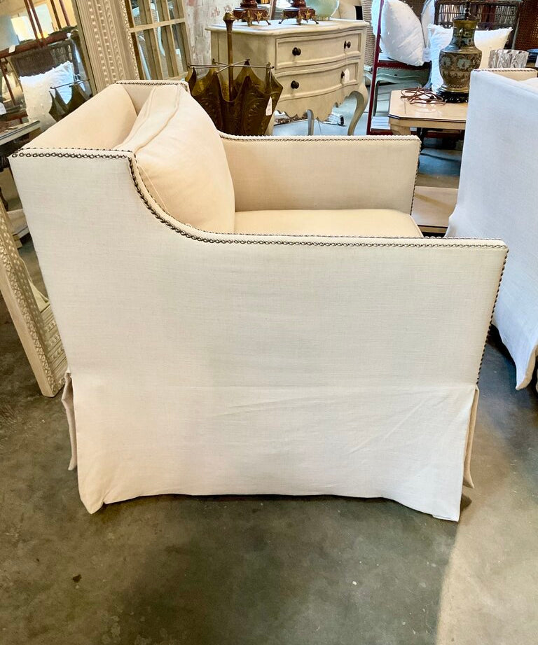 Bungalow Arm Chair With Nailhead Trim 23.5"W x 34.5"D x 32"T