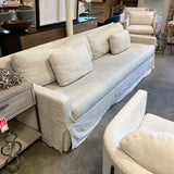 Restoration Hardware Sofa In Soft Grey Linen 108" W X 36"D X 24" T