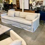 Restoration Hardware Sofa In Soft Grey Linen 108" W X 36"D X 24" T