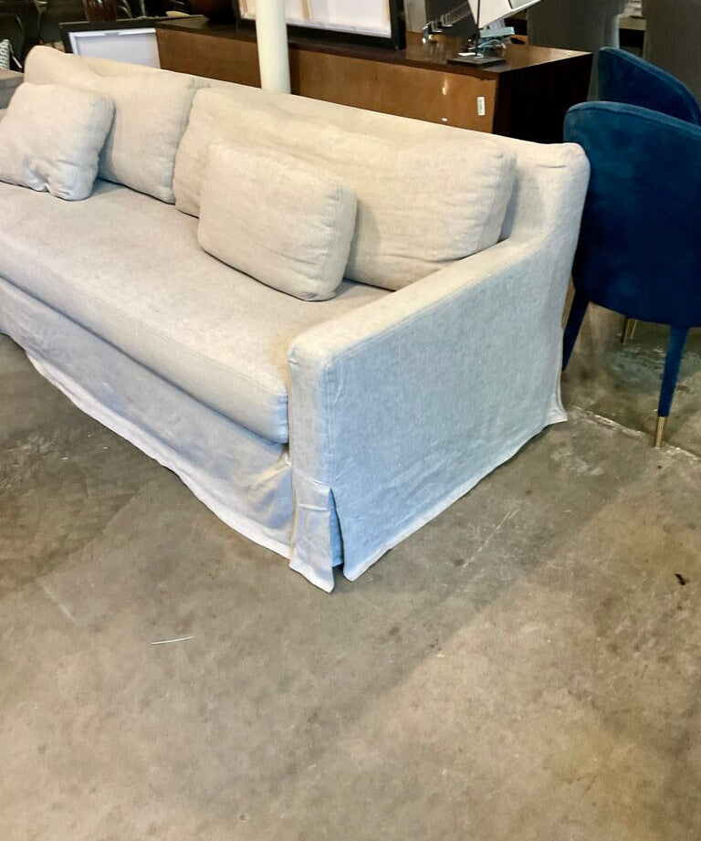 Restoration Hardware Sofa In Soft Grey Linen 108" W X 36"D X 24" T