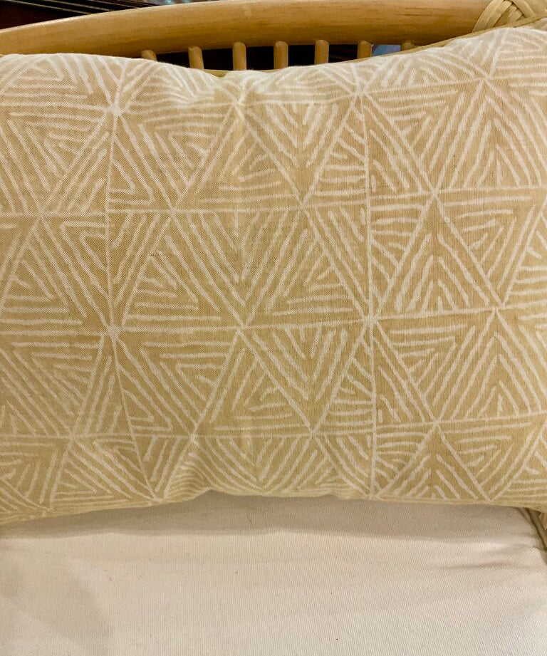 New Acquisitions Lumbar Pillow In Mombasa Wheat Fabric 20" x 14"