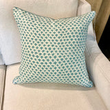 New Acquisitions Single Pillow In Pave Aqua Fabric 22" x 22"
