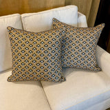 Pair Of New Acquisitions Pillows In Amberlino Fabric 22" x 22"