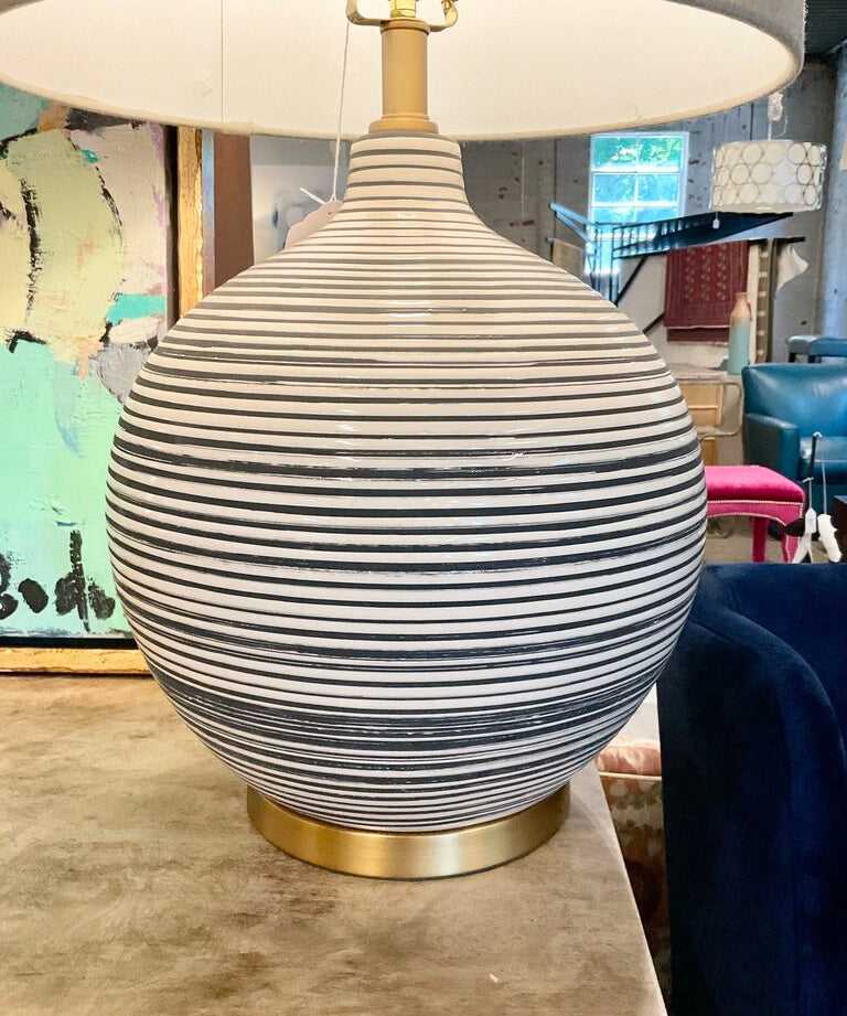 Large Decorative Table Lamp 29" H to Finial x 13"Diam