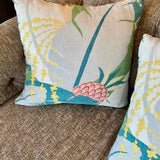 Pillow with Schumacher "Peacock Ananas" 18" X 18 "