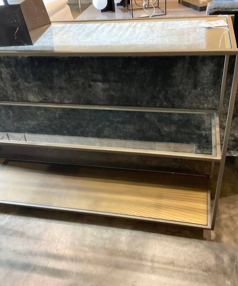 Pottery Barn Metal And Glass Console Table 55"L x 12"D x 31"H