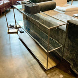 Pottery Barn Metal And Glass Console Table 55"L x 12"D x 31"H