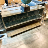 Pottery Barn Metal And Glass Console Table 55"L x 12"D x 31"H