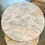 Bernhardt Tiffen Nesting Tables With Marble Tops 24" x 24" x 25.5"T Small 20" x 20" x 24"T