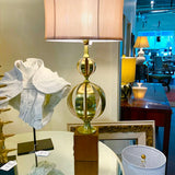 Vintage Brass Cut Ball Lamp 36" T