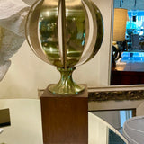 Vintage Brass Cut Ball Lamp 36" T