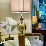 Vintage Brass Cut Ball Lamp 36" T