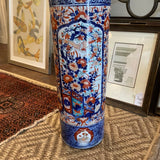 Antique Japanese Imari Umbrella Stand 24"T x 8.5"Diam