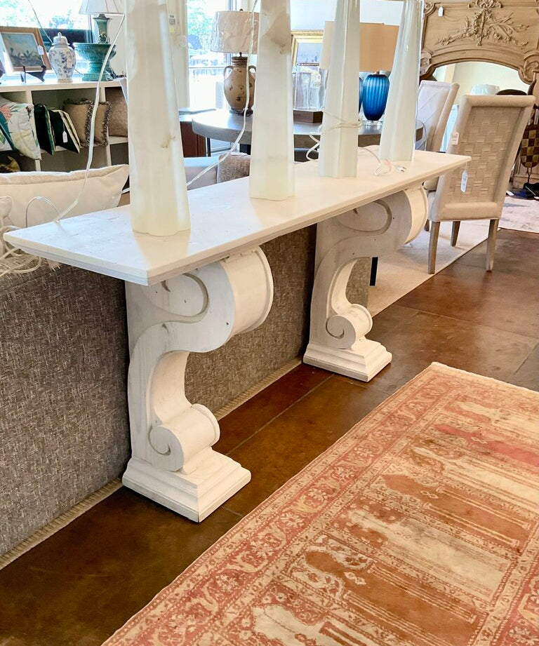 Italian Style Painted Console Table 72"L x 17"D x 33.5"T