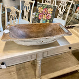 Antique Wood Dough Bowl 28.5"l x 12"