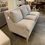 Robin Bruce Grey Velvet Sofa 77"L x 34"D x 36"T