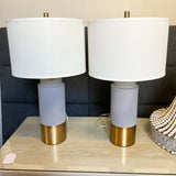 Pair Of Column Lamps 27"To finial x 6"Diam