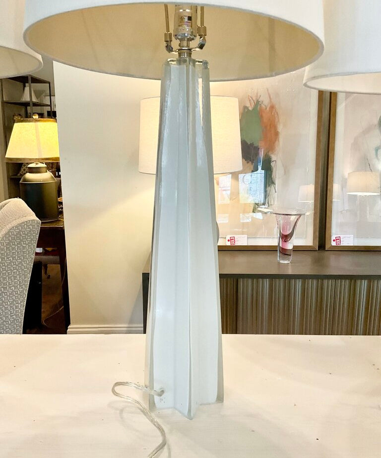 Pair Of Tall Italian Murano Glass Lamps 33"T to Finial
