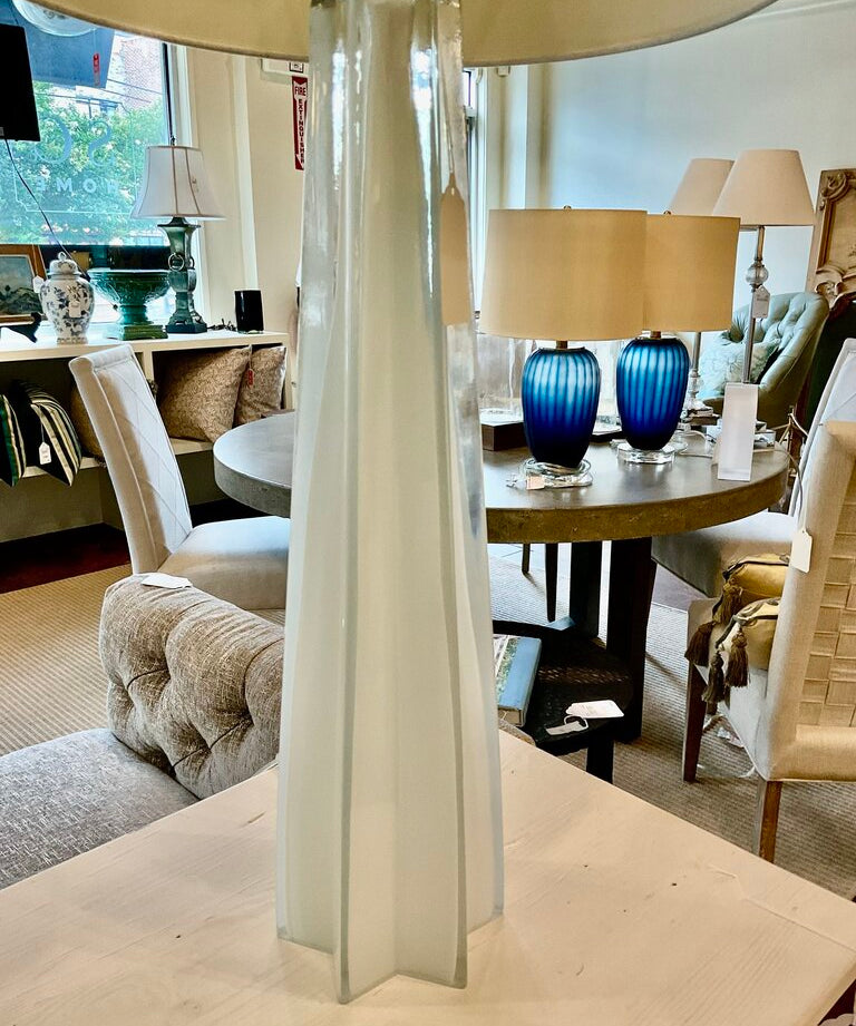Pair Of Tall Italian Murano Glass Lamps 33"T to Finial
