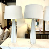 Pair Of Tall Italian Murano Glass Lamps 33"T to Finial