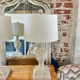 Pair Of Painted Urn Lamps 30"To Finial
