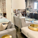 Visual Comfort Tubular Glass And Brass Floor Lamp 68"T