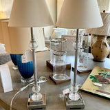 Pair of 30" Cysral and Chrome Lamps