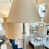 Pair of 30" Cysral and Chrome Lamps