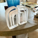 Pair of 1970s Herb Ritts Co Astrolite Lucite Bookends