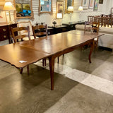 French Parquet Top Expanding Dining Table 70" W X 43"D X 29.5" T (120" W with Leaves)