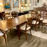 French Parquet Top Expanding Dining Table 70" W X 43"D X 29.5" T (120" W with Leaves)