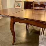 French Parquet Top Expanding Dining Table 70" W X 43"D X 29.5" T (120" W with Leaves)