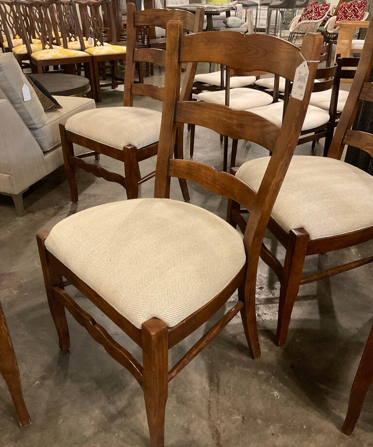 Set of 10 French Provincial Style Ladder Back Chairs 22" W X 17" D X 40 " T