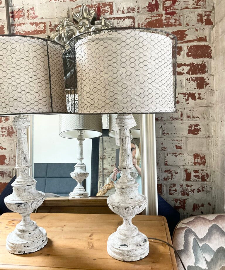 Pair Of Aidan Gray Lamps 31"to Finial