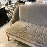 Theodore Alexander Grey Velvet Sofa w/ Nailhead Trim 84"L x 32"D x 30"T