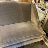 Theodore Alexander Grey Velvet Sofa w/ Nailhead Trim 84"L x 32"D x 30"T