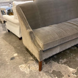 Theodore Alexander Grey Velvet Sofa w/ Nailhead Trim 84"L x 32"D x 30"T